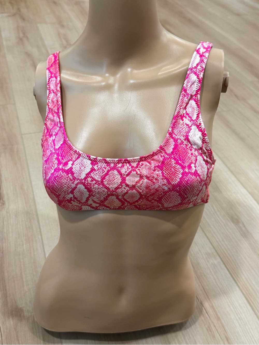 ⚡️ L.A. Hearts PacSun Pink Snake Print Scoop Bikini Top Small